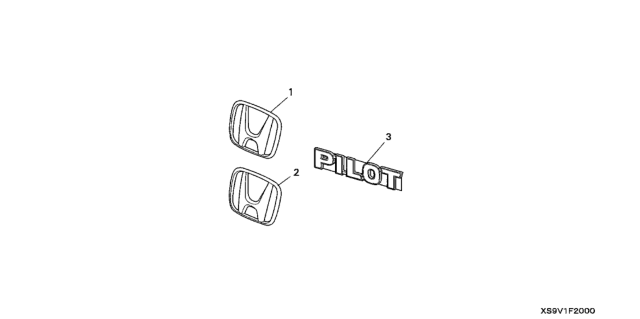 2005 Honda Pilot Emblem Kit (Gold) Diagram for 08F20-S9V-100