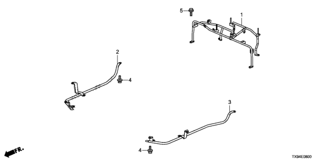 2013 Honda Fit EV 5 Door STD KL 1AT Guard Pipe Diagram