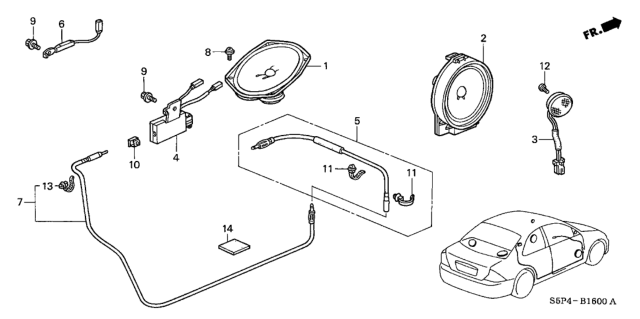 2003 Honda Civic Antenna - Speaker Diagram