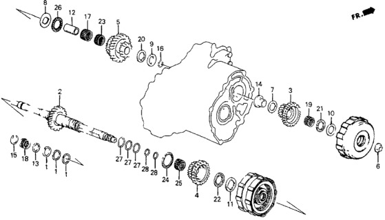 1987 Honda CRX 2 Door DX KA 4AT 4AT Mainshaft Diagram