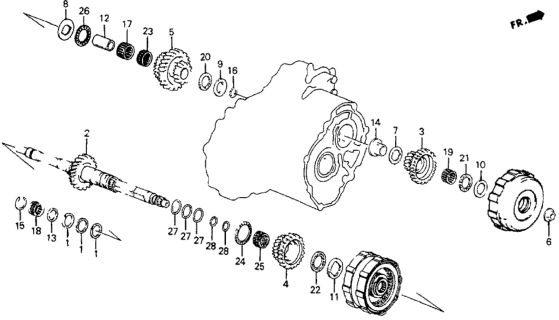 1986 Honda CRX 4AT Mainshaft Diagram