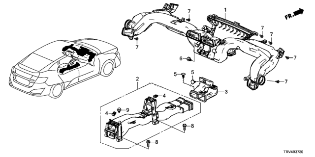 2018 Honda Clarity Electric 4 Door TRNG (CLARITY ELC) KA 1AT Duct Diagram