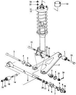 1974 Honda Civic Bush A, Rear Radius Rod Diagram for 52383-634-000