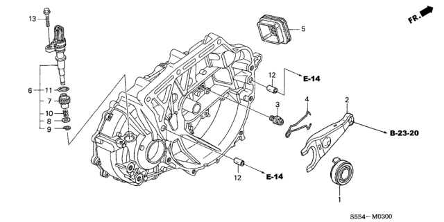 2002 Honda Civic Fork, Clutch Release Diagram for 22821-PPP-000