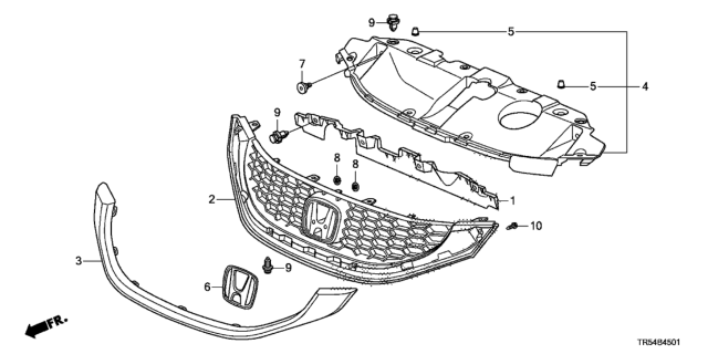 2013 Honda Civic 4 Door GX (NAVIGATION) KA 5AT Front Grille Diagram