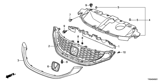 2015 Honda Civic Front Grille Diagram