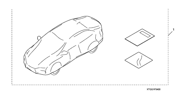 2019 Honda Civic Car Cover (Gray) Diagram