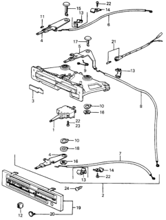 1983 Honda Civic Shaft, FResh Recircular Lever Diagram for 39386-SA4-000