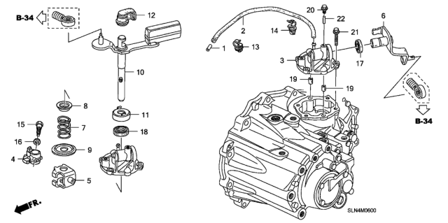 2007 Honda Fit MT Shift Lever - Shift Arm Diagram