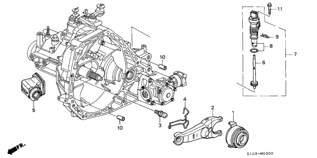 1999 Honda CR-V MT Clutch Release Diagram
