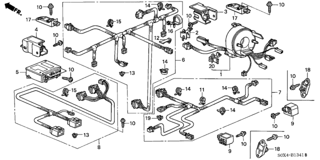 2002 Honda Odyssey Unit Assembly Srs Diagram for 77960-S0X-305