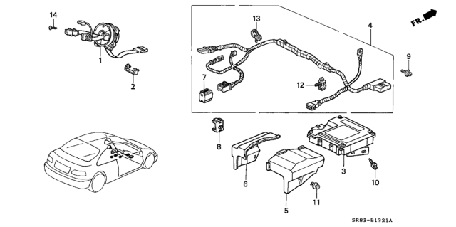 1994 Honda Civic SRS Unit Diagram