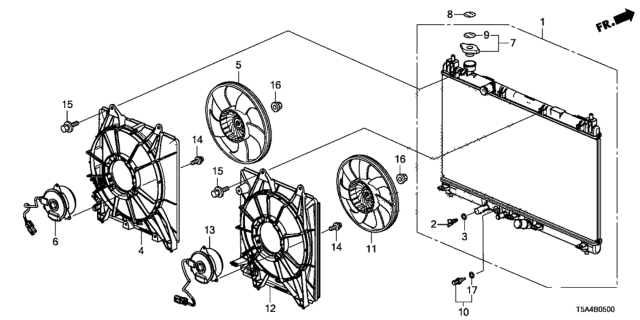 2018 Honda Fit Shroud Diagram for 19015-5R1-003