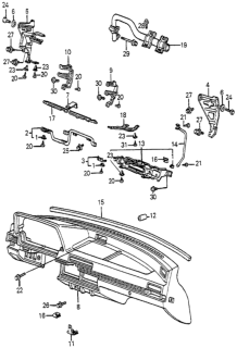 1985 Honda Accord Stay B, Driver Cover (Lower) Diagram for 66131-SA5-670