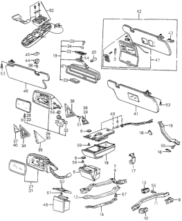 1985 Honda Accord Sunvisor Assembly, Driver Side (Limpid Blue) Diagram for 88220-SA5-664ZC