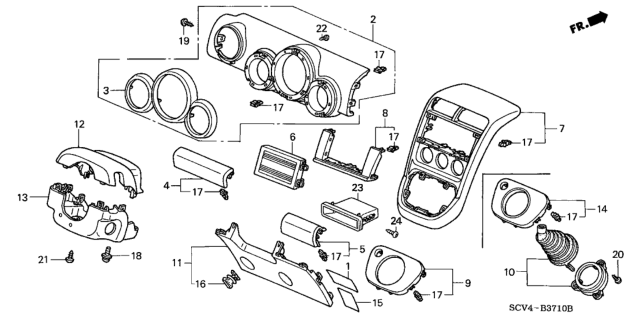 2006 Honda Element Garnish Assy., Radio *NH486L* (EX DARK METAL) Diagram for 77256-SCV-A01ZA