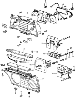 1983 Honda Civic Meter Assembly, Indicator (Northland Silver) Diagram for 37150-SA0-916