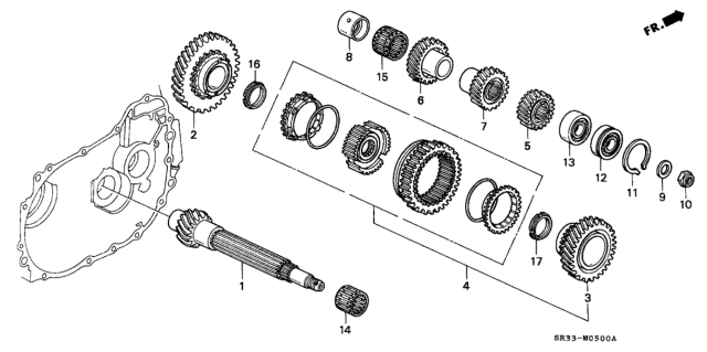 1992 Honda Civic MT Countershaft Diagram