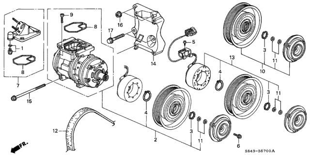 1999 Honda Accord Clutch Set Diagram for 38900-PAA-A01