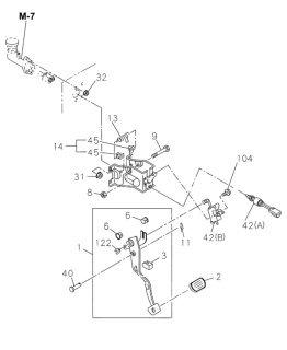 1998 Honda Passport MT Clutch Pedal - Control Diagram