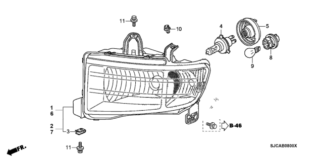 2014 Honda Ridgeline Headlight Diagram