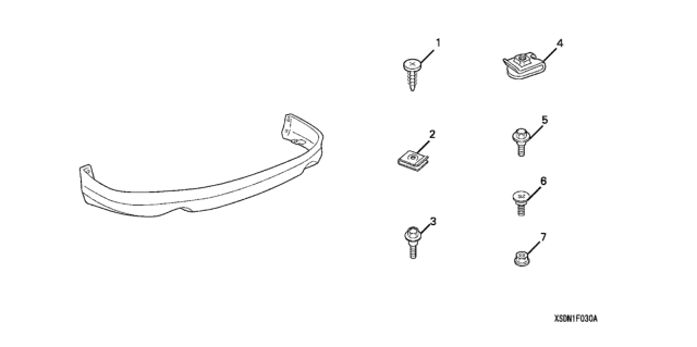 2007 Honda Accord Spoiler, Rear Underbody (Cool Blue Metallic) Diagram for 08F03-SDN-1C0A