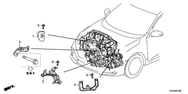 2019 Honda Civic Engine Wire Harness Stay Diagram