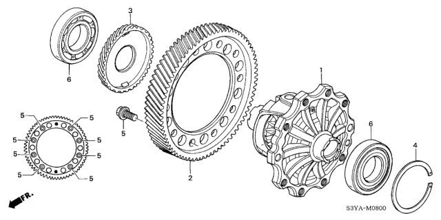 2004 Honda Insight Gear, Speedometer Drive Diagram for 41312-PHR-000