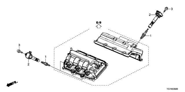 2019 Honda Pilot Plug Hole Coil - Plug Diagram