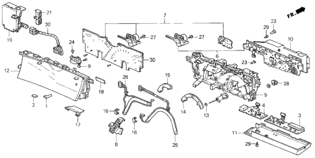 1994 Honda Prelude Meter Components Diagram