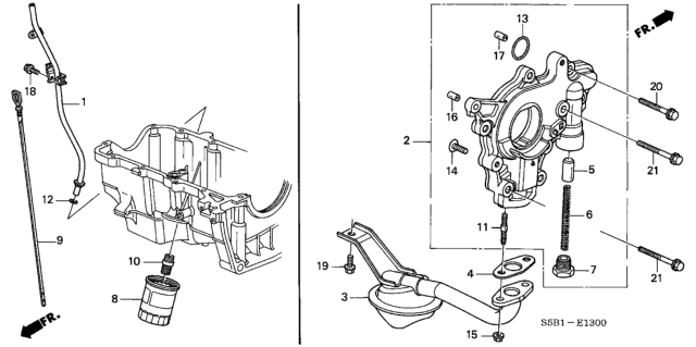 2003 Honda Civic Oil Pump - Oil Strainer Diagram