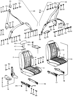 1976 Honda Civic Seat Belt, L. FR. *NH1L* (Nsk) (BLACK) Diagram for 776A2-657-Z01ZC