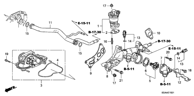 2007 Honda Accord Water Pump (V6) Diagram