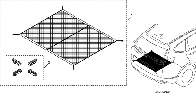 2020 Honda CR-V Hybrid 5 Door LX (HYBRID) KA CVT Cargo Net Diagram