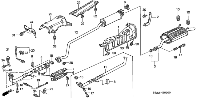 2004 Honda Civic Sensor, Air Fuel Ratio Diagram for 36531-PLR-003