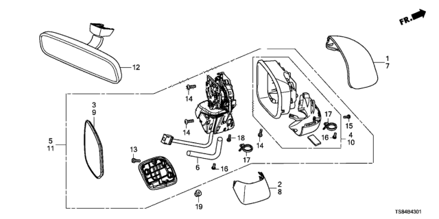 2015 Honda Civic Mirror Diagram