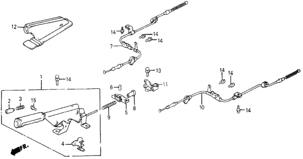 1985 Honda Civic 5 Door DX KA 5MT Parking Brake Diagram