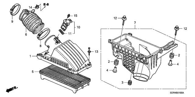 2005 Honda Accord Hybrid Tube, Air Flow Diagram for 17228-RCJ-A00