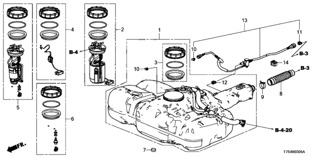 2017 Honda HR-V Regulator Assembly, Pressure Diagram for 17052-T5R-A00