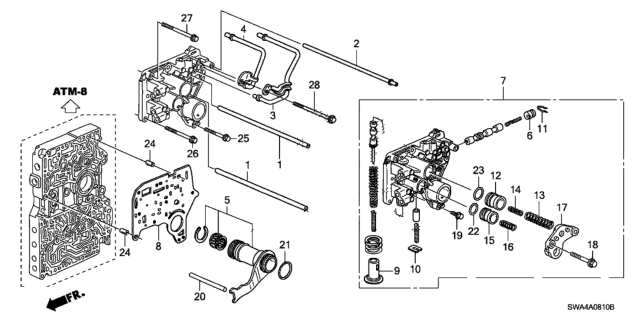 2011 Honda CR-V AT Regulator Body Diagram