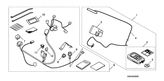 2015 Honda Pilot Remote Engine Starter Kit & Attachment Diagram