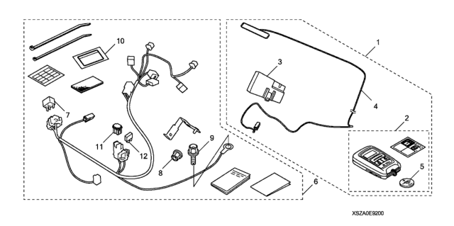 2014 Honda Pilot Remote Engine Starter Kit & Attachment Diagram