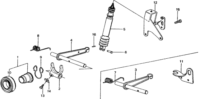 1977 Honda Civic 2 Door ** (1500) KA 4MT MT Clutch Release - Release Damper Diagram