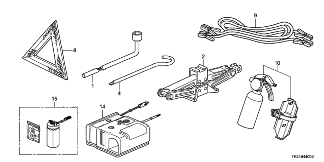 2014 Honda Civic 4 Door MX KL CVT Tools - Jack Diagram