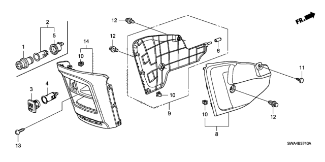 2009 Honda CR-V Console Diagram