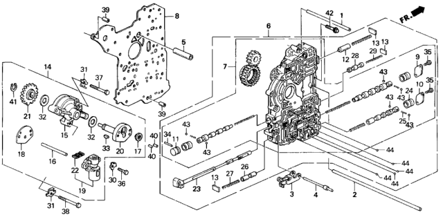 1995 Honda Del Sol 2 Door S KA 4AT AT Main Valve Body Diagram