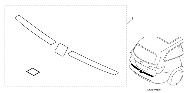 2021 Honda Passport Rear Bumper Applique Diagram