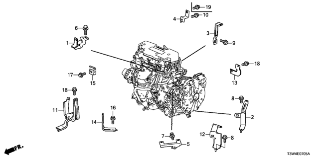 2017 Honda Accord Hybrid Stay D, Engine Harness Diagram for 32744-RFG-W00