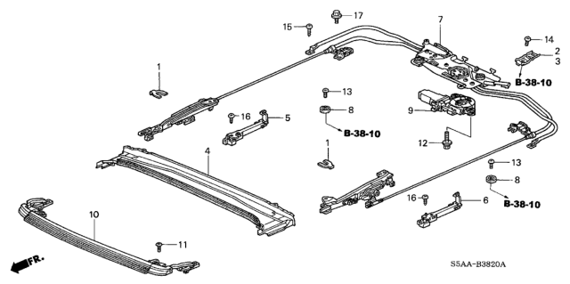 2004 Honda Civic Roof Slide Components Diagram