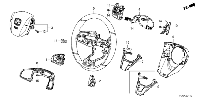 2021 Honda Civic Steering Wheel (SRS) Diagram